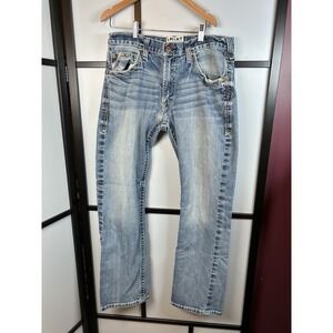 Ariat M5 Straight Fit Straight Leg Western Cowboy Jeans Mens 34 x 32 Light Wash